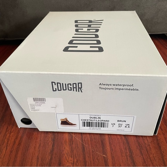 NIB Cougar Dublin Leopard Pint Suede Waterproof Sneaker Ankle Bootie Size 7 - Picture 3 of 9